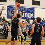 Corey Wiscomb photo
Rising to the challenge, yet again, is Remi Lago. The freshman was called upon to play a larger role in Saturdays playoff game due to COVID illness amongst teammates. And once again he was one of the leading scorers and rebounders for the Vikings in their round one playoff win.