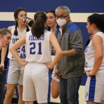 Corey Wiscomb photo
Veteran Coach Gregg Sasan knows what it takes to get to the state level. He is the winningest coach in Orcas High School history. Here he gives sage guidance to his young athletes.