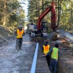 OPALCO/Contributed photo
Contractors work on Dolphin Bay Road.