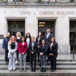 Contributed photo by Katie Fleming
Rep. Ramel meets with students from the 40th LD who visited the Legislature to testify in support of HB 2747, establishing the state microanima, January 29th, 2020.