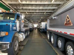 Washington State Department of Transportation/Contributed photo
Check out the sight of all those dump trucks filling the tunnel on the car deck of Yakima!