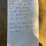 A sample of the small notes her daughter found in Rivkah's yurt after she passed./CONTRIBUTED PHOTO