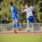 Corey Wiscomb photo
Co-Captain Diego Lago gets just a little bit higher than the competition. Lagos defense has made things incredibly difficult for opposing teams to get clean shots on the Orcas goal.