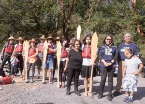 Contributed photo
Rosie Cayou (center) and descendants of Henry Cayou gather to celebrate the naming of Cayou Channel on Oct. 2.