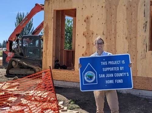 Contributed photo by San Juan County
Ryan Page outside a new affordable housing project.