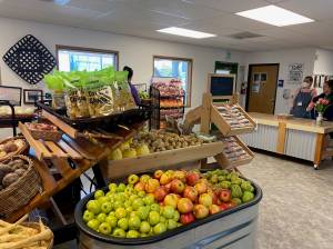 Rick Rhodes photo.
Part of the new grocery-store layout at the food bank.