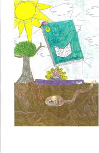 The under 13 winner of the Library Fair kids poster contest.