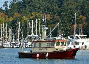 Contributed photo
All summer long the research vessel, Brendan D II, will assist with research and mapping eelgrass across San Juan County. You may see them moving methodically across the water at local shorelines.