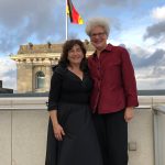 Aloysia Friedmann and Lisa Bergman on top of the Reichstag Building, Berlin, Germany.