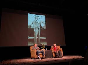 Edee Kulper photo.
Frank Loudin and moderator Cathy Ferran.