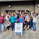 Contributed photo
Katie, Jess and Mr. Garson, along with 13 enthusiastic Friday Harbor High School students at the Youth Earth Summit.