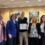 Contributed photo.
Left to right: Councilmembers Christine Minney and Cindy Wolf, Mike Thomas, county clerk