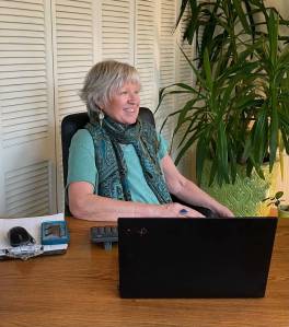 Above: Teri Williams in her office in Eastsound.