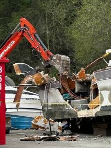 Heather Spaulding / Staff photo
Boat deconstruction in process