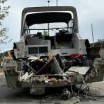 Heather Spaulding / Staff photo
The back of a partially deconstructed boat.