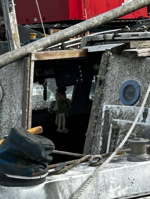 Heather Spaulding / Staff photo
A parrot toy hangs in the door way of one of the derelict vessels