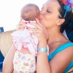 Monee and three-week-old Eleanor on her first camping trip.