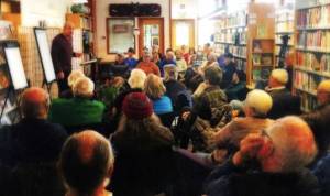 Sam Gailey photo.
Bruce Langford speaks music at the Orcas Island Public Library.