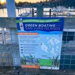 Contributed photo
To make it easier for boaters to be Green, Friends has created new educational signs with maps and data on eelgrass and herring habitats, whales, and handy resources for boaters. These signs are being installed at marine parks, docks, and marinas across the islands.