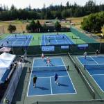 Overview of Buck Park Courts: 8 courts in play for the tournament.