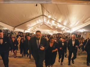 The Governors Ball inside the Legislative Building, with the parking lot by the capitol stepstransformed into an extension of the ball.