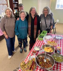 Colleen Smith Summers/staff photo.
Weekly lunch volunteers, left to right: Angela Burch, Mark Meyer, Mary Greenwell, Hilary Canty and Theresa Gerringer.