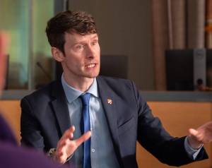 Rep. Greg Nance, D-Bainbridge Island.
Rep. Greg Nance, D-Bainbridge, answers a question during a town hall meeting at Bremerton on Jan. 18. Nance island-hopped throughout different island communities to hear their concerns and stories.