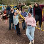 Colleen Smith Summers/staff photo.
Staff of the Funhouse and Peach Pit. Back row, left to right: Maia Vechy, Meagan Gable, Sarah McKay, Maddie Olson and Griselda Cruz. Middle row: Kyle Graham, Nicole Spinogatti, Ryan Carpenter. Front row: Mary Wachter and Sarah Davis.