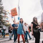 Locals engage in the Hands Off protest. Contributed photo.