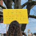 Heather Spaulding Staff photo
One of the hundreds of protesters April 5.