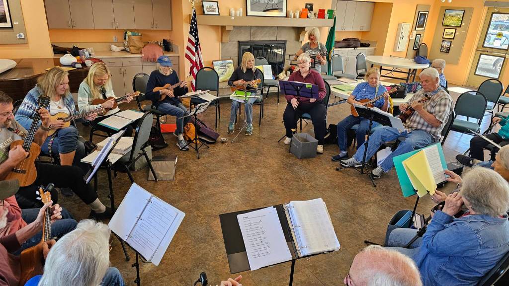 Contributed photo. Participants engage in a ukulele circle.