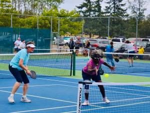 Contributed photo.
Pickleball club members Barb Skotte and Rosedanie Cadet during the 2024 tournament.