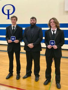 Forest Frausto, Band Director Darren Dix and Henry Walker with their letters.
Not pictured: Calvin Saxe.