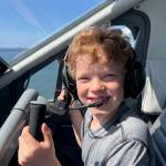 Contributed photo.
OCS student tries out the plane controls.