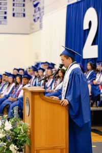Satya Curcio Photography.
Valedictorian Kristian Freeman during the 2025 Commencement. Photo: Satya Curcio Photography.