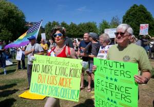 Contributed photo.
Protestors peacefully assemble for the No Kings protest.