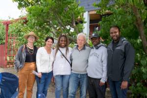 Darrell Kirk photo.
Left to Right: Robin Riegsecker, Cindy Riegsecker, Elania Opusunju, Marlin Riegsecker, Abdul Dangana and Dr. Kingsley Ndoh.