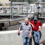 Darrell Kirk photo.
Sewer Commissioner Michael Stollmeyer and friend Bob Phalan.