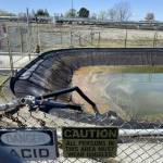 Contributed photo.
A portion of the 150,000-gallon neutralization pond at the Marathon Anacortes Refinery.