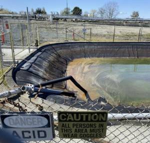 Contributed photo.
A portion of the 150,000-gallon neutralization pond at the Marathon Anacortes Refinery.