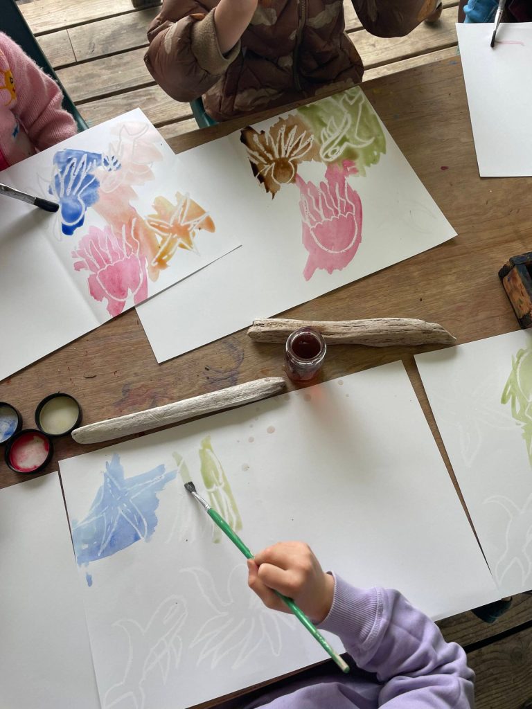 Contributed photo.
Salmonberry Community School kids create art.