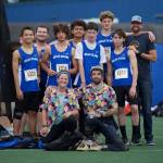 Corey Wiscomb photo.
Back row, left to right: Max Peterson, Tom Malo, Drew Nunez and volunteer coach Matthew Tong, Kai Park, Kai Gilliam, Hugh Kirk, Gabe Chapman. Front row: Head coach Sarah Gully and assistant coach Christopher Barry.