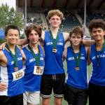 Darrell Kirk photo.
Part of the team shows off their medals.