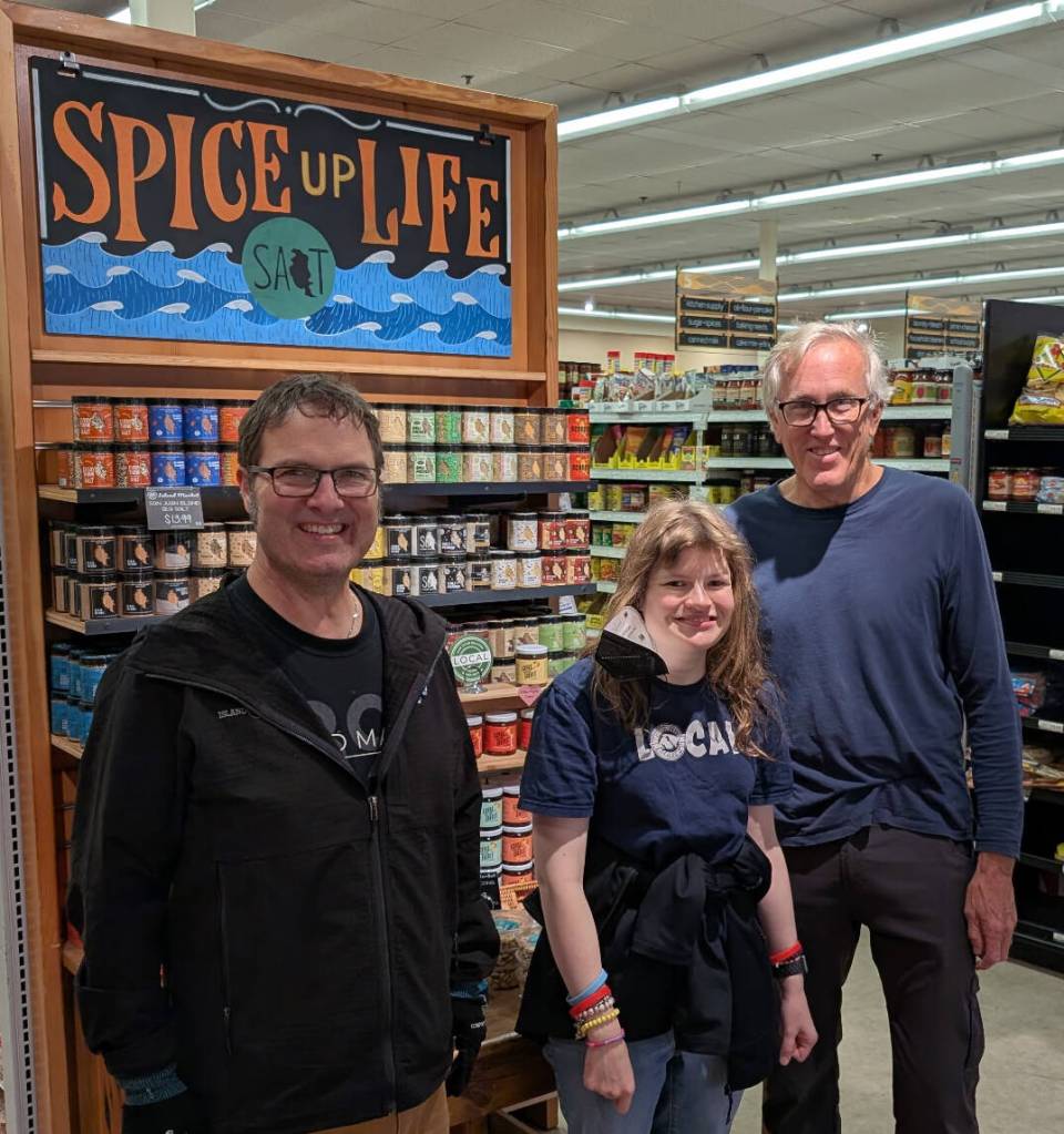 L-R: Daniel Raymer, Erin White and Alan Johnson at Island Market.