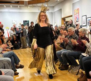 Colleen Smith Summers photo.
Asifa Welch-Pasin in the fashion show at Orcas Center.