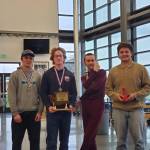 Contributed photo.
L-R: Orcas High School chess players Elijah Griffith, Colter Bond, Thurmond Russell, Tim Malo.