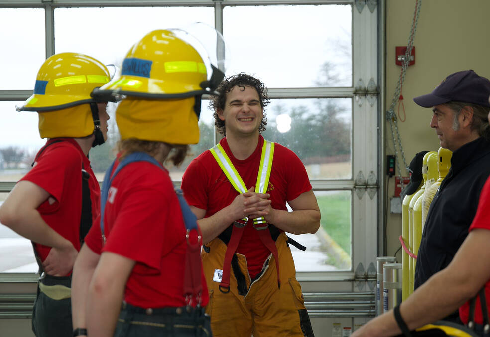 Darrell Kirk photo.
Fire Academy members in training.