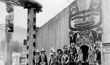 Contributed photo.
Chief Shakes Longhouse, Wrangell, AK, Shakes was father to Tsatsée in Tlingit culture, which is clan-based and matrilineal. In white / colonized culture, Shakes is her uncle.