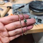 Leah working in her studio.