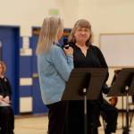 Darrell Kirk photo.
Jan Ehrlichman (left) speaks about Pamela Wright, (right).